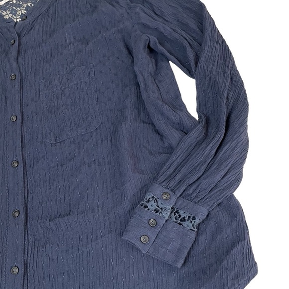 Free People The Best Button Down Crochet Lace Top - Picture 8 of 12